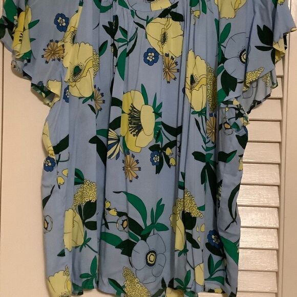 NWT𝅺international CONCEPTS WOMAN S/S FLORAL TIES BACK WOMAN BLOUSE SIZE US PXL‌ - Picture 12 of 13